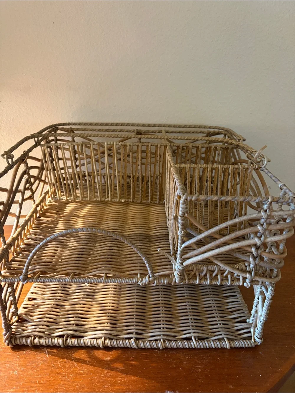 Natural Wicker Countertop Organizer - Tan